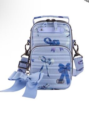 Lug Love Classic Crossbody w/ Bow-Skeeter Mini Bridge, periwinkle blue, NEW